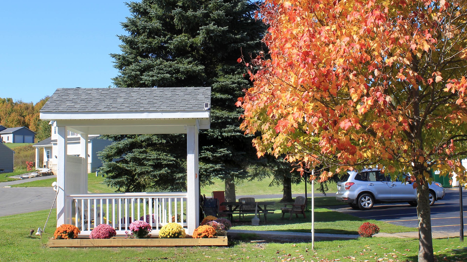 senior apartments near tully image of the meadows senior apartments gazebo from two plus four management