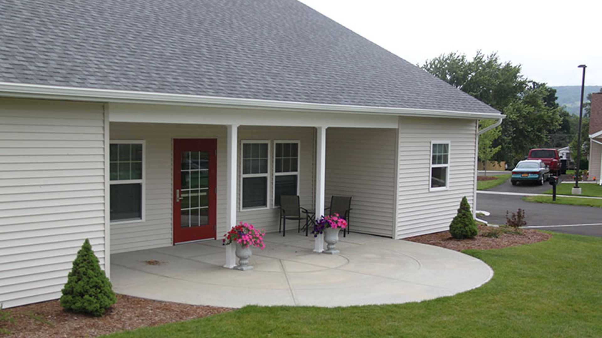 Apartments near Sidney NY image of sherwood landing apartment exterior for two plus four management