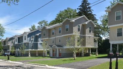 Townhomes near Johnson City NY street view thumbnail image of fairmont park family townhomes from two plus four management