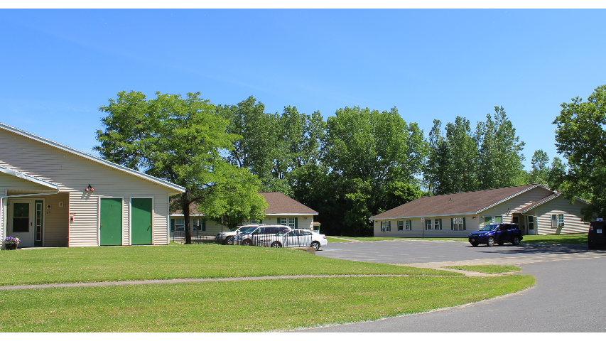 Apartments for rent near auburn ny exterior street view image of elaine estates managed by two plus four management