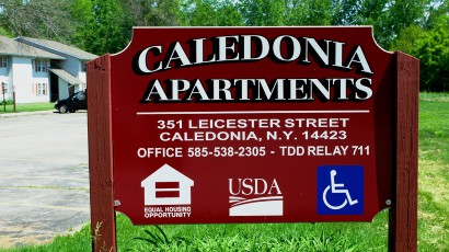 apartments near caledonia ny thumbnail image of the caledonia apartments outdoor sign 351 leicester street accessible USDA equal housing opportunity office 585-538-2305 tdd 711