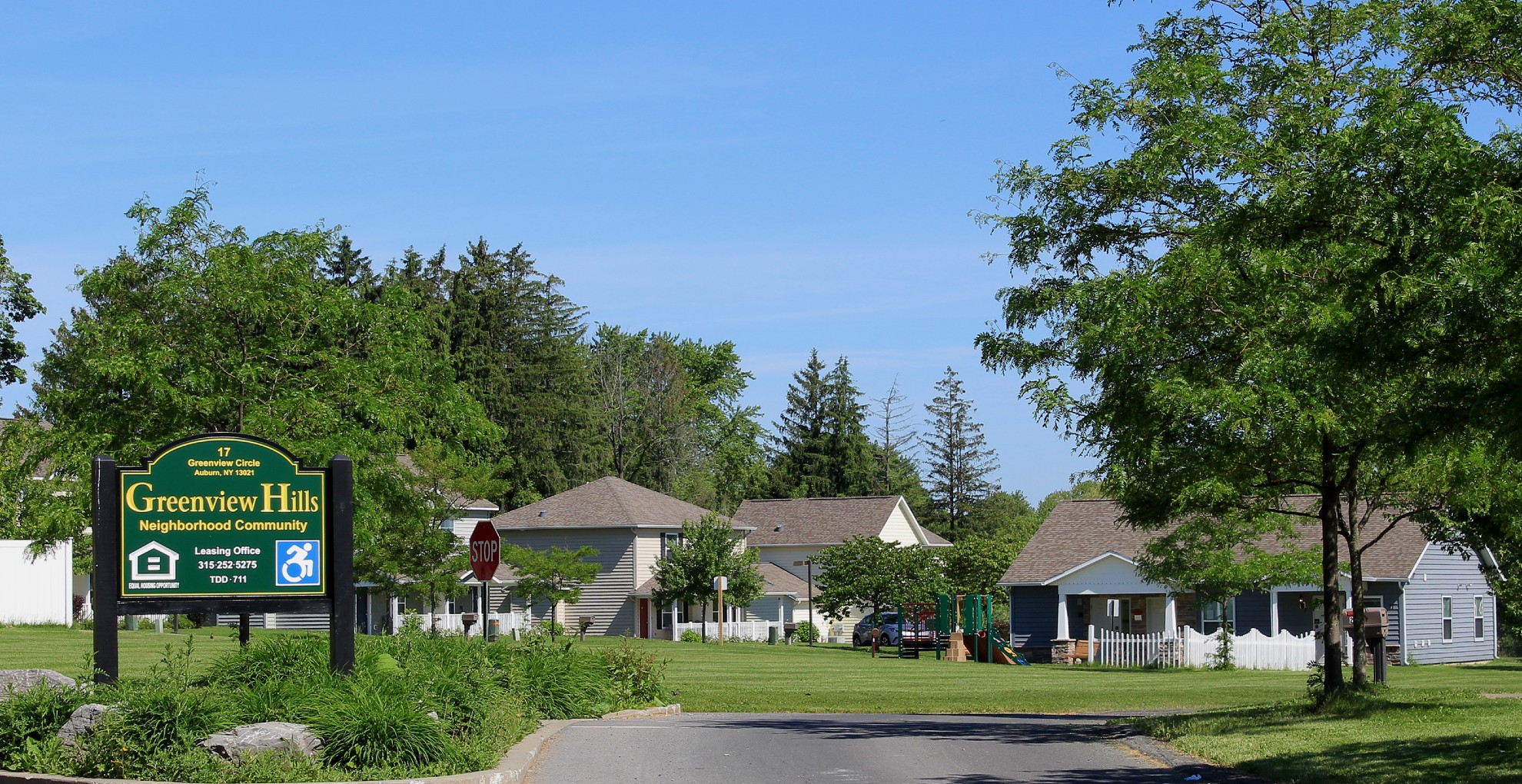 townhomes near auburn ny image of Greenview Hills family apartments outdoor sign neighborhood community accessible from two plus four management