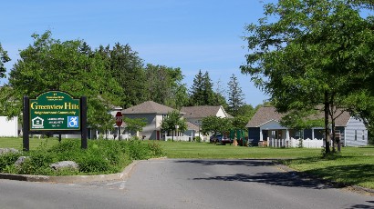 townhomes near auburn ny thumbnail image of Greenview Hills family apartments outdoor sign neighborhood community accessible from two plus four management