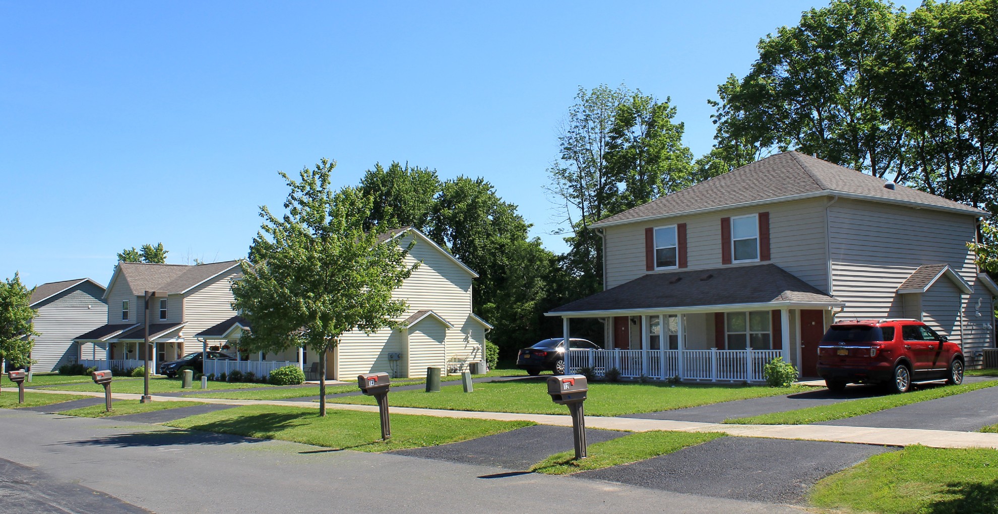 townhomes near auburn ny image of Greenview Hills family apartments street view from two plus four management