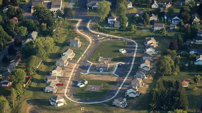 townhomes near auburn ny thumbnail image of Greenview Hills family apartments birds eye view of the development from two plus four management