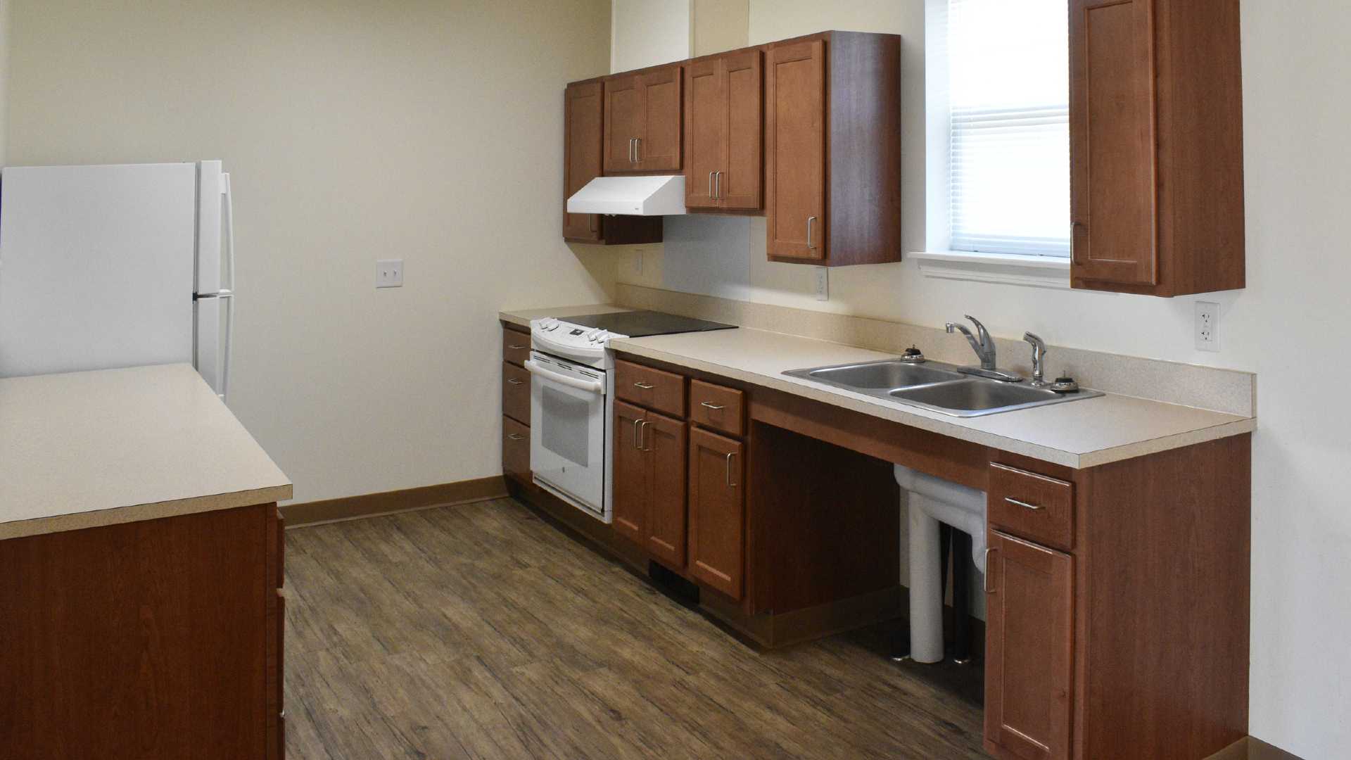 townhomes and senior apartments view of the kitchen interior at island hollow in cicero ny