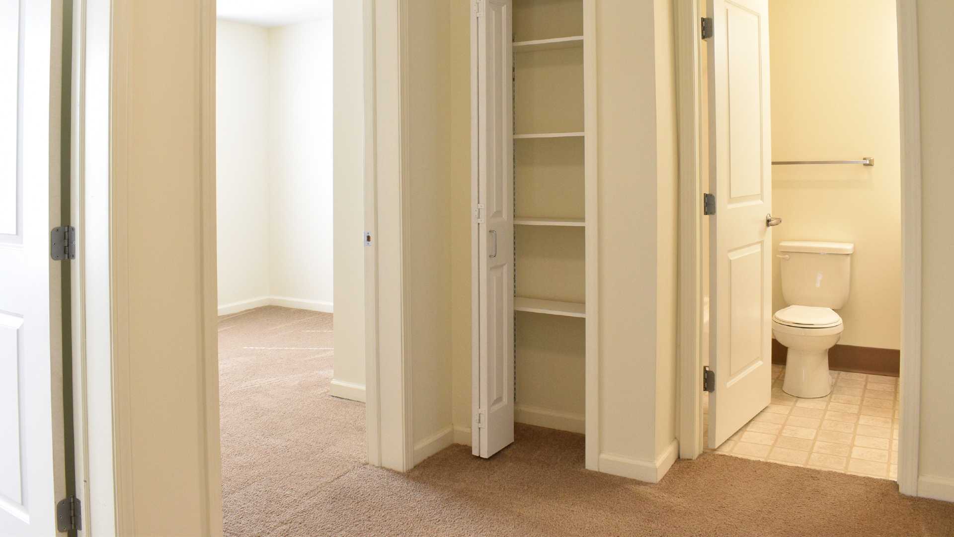 hallway closet interior view at the townhomes and senior apartments at island hollow in cicero ny